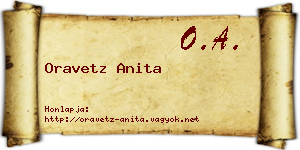 Oravetz Anita névjegykártya